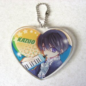 *KAZUO*ike men character * Heart type ball chain * acrylic fiber strap * key holder * anime goods *G384