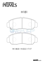 PR-H181/H581 WedsSport レブスペックプライム ブレーキパッド 1台分セット ホンダ ステップワゴン RG2 2005/5～2009/10_画像2