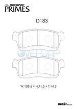 PR-D183 WedsSport レブスペックプライム ブレーキパッド フロント左右セット ダイハツ ミラココア L675S 2014/8～ ベンチディスク_画像2