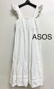 ASOS エイソス　ワンピース　レディース　レディースワンピース　白　シャツ　ブラウス　オールインワン　M