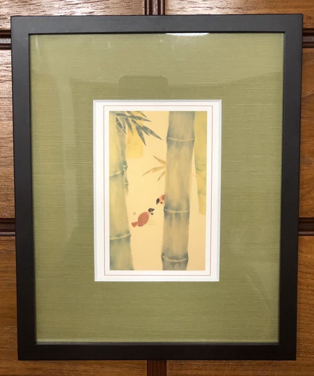 Miraculous Existence Collector Hard to obtain Tsurutaro Kataoka Bamboo and Sparrow Official Reproduction Official Framed Size 27 x 22 x 2cm Framed Reproduction of the work is permitted, painting, oil painting, abstract painting