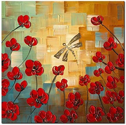 Stylish large size contemporary art interior painting wall hanging wooden frame canvas art panel art new dragonfly 60x60cm, Painting, Oil painting, Still life