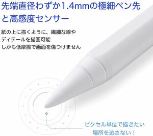 iPad ペン タッチペン 高精度 太さ調整 極細 イラスト 磁気吸着機能　スタイラスペン