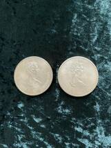 1976年 カナダ　モントリオール　オリンピック　エリザベス2世　記念銀貨　10ドル　２枚_画像1