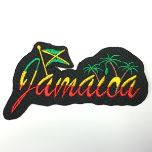 142　ラスタ ジャマイカ 刺繍 アイロン ワッペン ヤシの木 Jamaica レゲエ アフリカ ボブマリー ヤーマン リペア カスタム 刺繍ワッペン