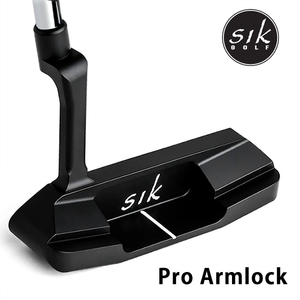 SIK GOLF シックゴルフ PRO MB マットブラック アームロック パター スチールシャフト 【中尺/プロ/クランクネック】 (40インチ)