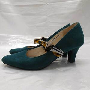 [ used ]ORiental TRafficolientaru traffic heel pumps green group lady's size 37 (23.5cm)