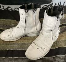 希少　コスチューム　ナショナル　白　 ブーツ　ペイント　カスタム　 costume national homme white paint boots_画像2