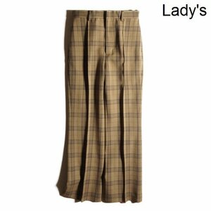 H9425P VAURALEEo- Rally V шерсть flare pants Brown проверка 0 / женский A9AP06SC WOOL SERGE CHECK SLACKS осень-зима rb mks