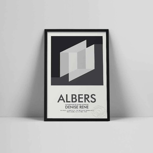 G1904 ヨゼフ・アルバース Josef Albers キャンバスアートポスター 50×70cm イラスト インテリア 雑貨 海外製 枠なし .