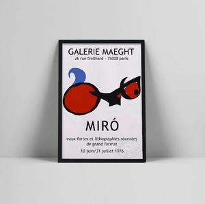G1913 ジョアン・ミロ Joan Mir キャンバスアートポスター 50×70cm イラスト インテリア 雑貨 海外製 枠なし 