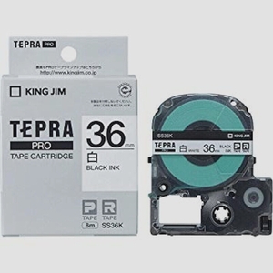 送料無料★キングジム テープカートリッジ テプラPRO 36mm SS36K 白/黒文字 通常テープ