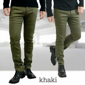  stretch skinny pants slim chinos flexible material hand two s men's fashion jb-42142 khaki L