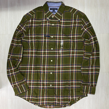 USA正規品 【XL】 TOMMY HILFIGER USA トミーヒルフィガー フランネル タータンチェック ボタンシャツ GreenCliffs フラッグロゴ (R4F-21)_画像1