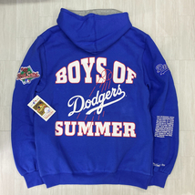 USA正規品 【3XL】 Mitchell&Ness ミッチェル＆ネス MLB ロサンゼルス ドジャース Team Origins プルオーバー パーカー 青 LA Dodgers_画像1