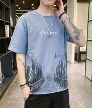 LHK1940★Tシャツ メンズ 半袖 カットソー スポーツシャツ 服 シャツ カジュアル　トップス　夏　4色展開　_画像2