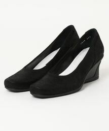  navy blue position na in composition9 stylish comfort Wedge heel pumps ( black )