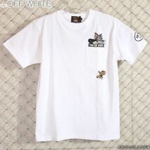 バンソン VANSON トムとジェリー コラボ 半袖 Tシャツ ホワイト【Mサイズ】TJV-2023 TOM AND JERRY 刺繍 アメカジ_画像2