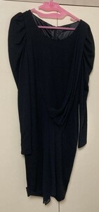 ●レディース　JESSI ワンピース　パフスリーブ　黒色　シフォン　タイト　ミニ丈　韓国ファッション　サイズM ⑰
