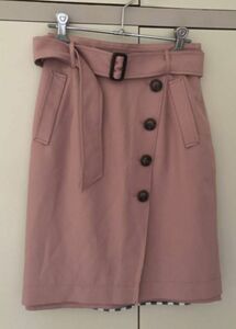 ●レディース　ミニタイトスカート　リバーシブル　ピンク色　チェック柄　サイズM （49）