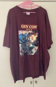 ●メンズ　GENCON 2014 Tシャツ 半袖　USA古着 ワインレッド色　サイズ3XL （48）