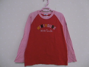 * Miki House * pretty cotton long sleeve T shirt *140.* red 