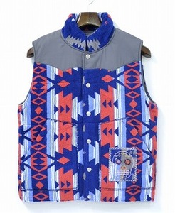 Dear. ディアー　PILE VEST パイルベスト S NAVY ネイビー 中綿入り タオル地 JACQUARD ジャガード織り NATIVE ネイティブ SKULL スカル