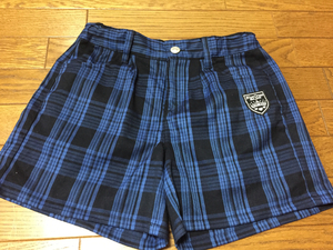 1 times only * super-beauty goods * Blue Cross girls * short pants * blue × black check *L160