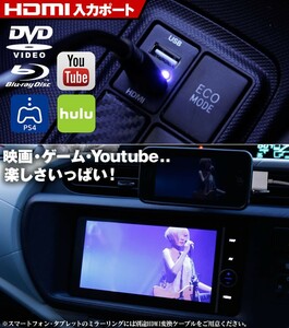 ミライース HDMI入力＆USBポート搭載 トヨタB スイッチホールパネル youtube動画 充電可能 映画鑑賞 出力容量：2.1A