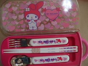  new goods Sanrio My Melody Heart my mero lunch set of forks, spoons, chopsticks 