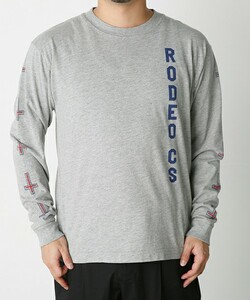 新品RODEO CROWNS アームクロス ロング Tシャツ men's Ｌ グレー