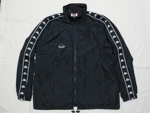 ☆美品☆ 90s Kappa カッパ サイドロゴライン ナイロン トラックジャケット sizeL 紺 ☆USA古着 UK ロック オアシス ブラー