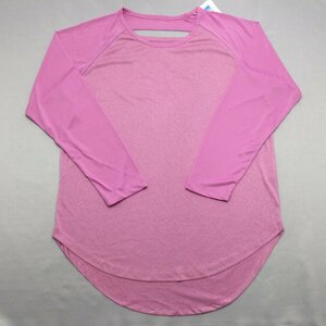 【送料無料】【新品】BODY GLOVE レディース長袖 穴あきＴシャツ（吸水速乾 UVカット チュニック丈）　LL　2L　　ピンク★22305