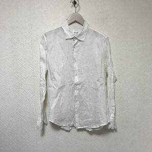 本物ルジュンLEJUNリネン麻長袖シャツメンズアメカジスーツミリタリービジネス白ホワイトM