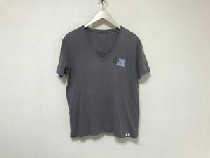 本物ポールスミスPAULSUMITHコットンVネックプリント半袖TシャツメンズサーフアメカジビジネスサーフグレーM