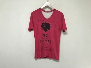 本物フランシストモークス FranCisT_MOR.K.S. コットンモダールスカルプリント半袖TシャツメンズサーフアメカジストリートピンクM2日本製