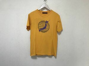 本物ケイタマルヤマKEITAMARUYAMAコットンプリント半袖TシャツメンズビジネススーツアメカジサーフM日本製イエロー