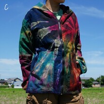 ★エスニック タイダイ ジップアップ フーディー ★送料込新品C★パーカー Tiedye 裏地付 ユニセックス_画像7