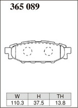 ディクセル ECタイプ リア左右セット ブレーキパッド インプレッサスポーツ(ワゴン) GP6/GP7 365089 DIXCEL ブレーキパット_画像3
