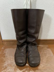 KOOS course long boots original leather boots leather boots tea color Brown ribbon 