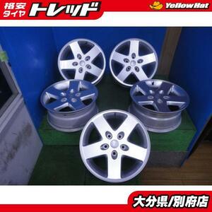 4本 中古 CHRYSLER JEEP ラングラー 17x 7.5J +44.45 5H127 ジープ JK 純正 シルバー スペア