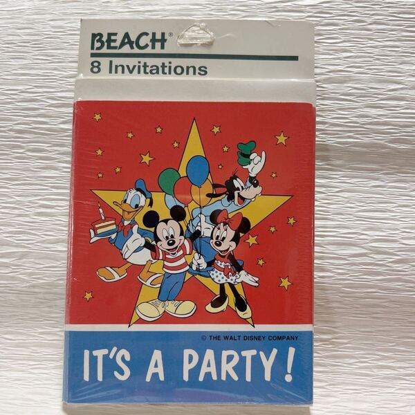 匿名配送 送料無料 未使用 ディズニー Disney メッセージカード 8セット 封筒 招待状 案内状 レトロ アメリカ ミッキー ミニー ドナルド