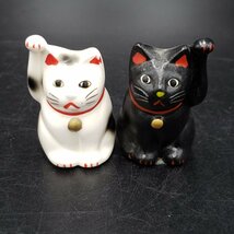 招き猫　6体セット　陶器製　開運招福　縁起物　商売繁盛　福を招く　魔除け　病気を防ぐ　ラッキーキャット　看板猫　ザ・日本【プe784】_画像4