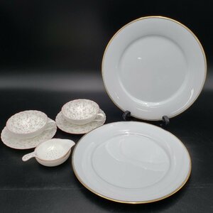 Noritake まとめて カップ＆ソーサー ティーストレイナー キューティーローズ 大皿 コンテンポラリー 箱なし 洋食器 ノリタケ【80e796】