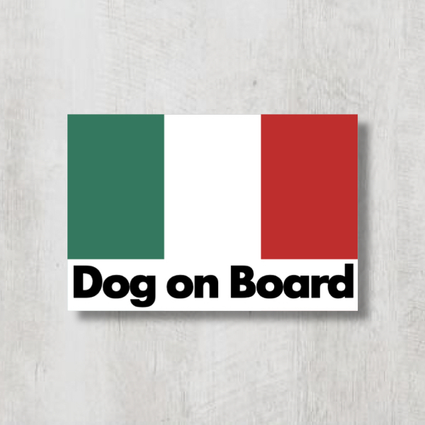 イタリア国旗【Dog on Board/ドッグオンボード】マグネットステッカー