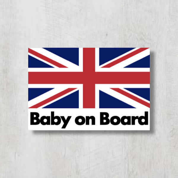 イギリス国旗【Baby on Board/ベビーオンボード】マグネットステッカー