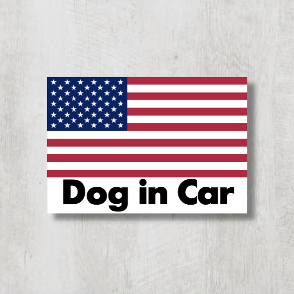 アメリカ国旗【Dog in Car/ドッグインカー】マグネットステッカー