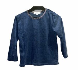 sens de vie футболка с длинным рукавом сделано в Японии темно-синий 120 cut and sewn 