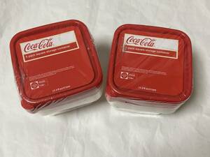 コカ・コーラ COCA-COLA 6 pack square storage container 保存容器 6個入 2セット 展示未使用品