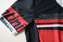 santini SMS ◆ 半袖 サイクルジャージ レッド×ブラック Mサイズ メッシュ フルジップ カットソー サイクリング サンティーニ ◆YX1_画像3